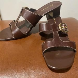 AK Anne Klein, brown sandals, size 10, 2" heels